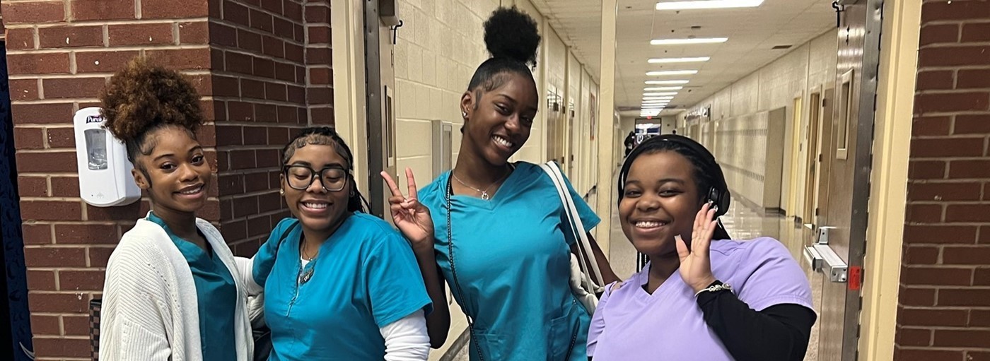 A four of four senior young ladies who are preparing to attend OEC for nursing. 